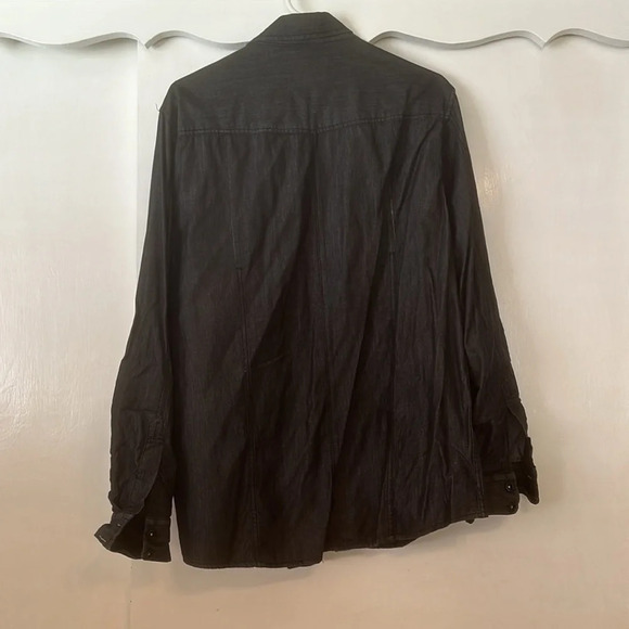 Eighty-Eight Platinum Mens Long Sleeve Shirt Size L Black Button Up - Picture 5 of 6